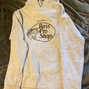 Bass pro gray adult small hoodie